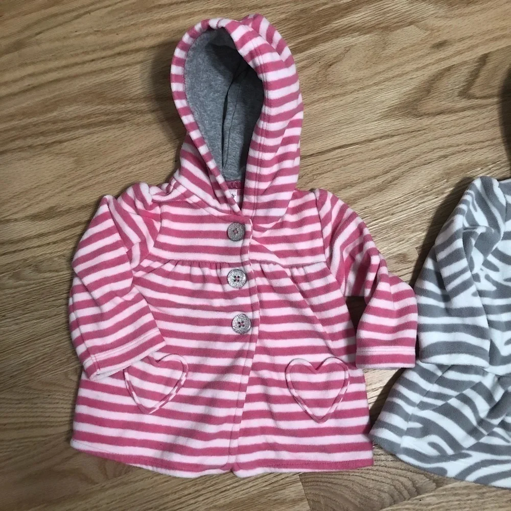 Carter’s Fleece Sweatshirt Bundle 6 months Pink Gray Pink Girls Baby